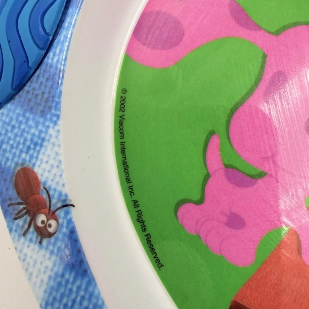 Blues Clues Melamine Plate Zak Designs Vintage Magenta Periwinkle Divided